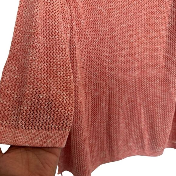 NWT Talbot's Womens 3X Mesh Sweater Space-Dye Side-Tie Pink Coral - Picture 6 of 9